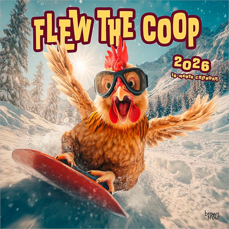 2026 BrownTrout Flew the Coop 12" x 12" Monthly Wall Calendar (9798330707249) image 1