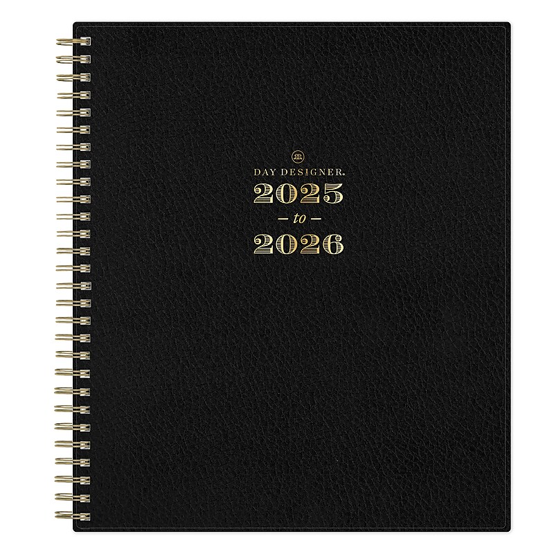 2025-2026 Day Designer for Blue Sky Black Pebble 8" x 10" Academic Year Weekly & Monthly Planner, Plastic Cover, Black (151068) image 1