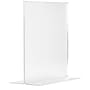 Excello Global Products Anti-Glare T Shape Sign Holder, 8.5" x 11", Vertical, Table Top/Countertop, Clear Acrylic~#|#~FCA52FED-A3EF-4B61-8F1C2E22A8431A57_sc7