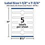 Avery Laser/Inkjet Multipurpose Labels, 7.75"  x 1.5", Matte White, 250/Box (94118)~#|#~FCA8B124-88C2-41AD-BB0FDD8C99AE0379_sc7
