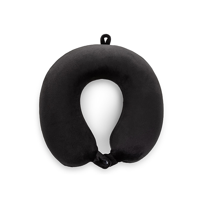 Bugatti Bondstreet Polyester Travel Pillow, Black (TAC5416BS-BLK