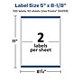 Avery Laser/Inkjet Multipurpose Labels, White, 2 Labels/Sheet, 50 Sheets/Pack (94259-WMP50)~#|#~FCB01D00-1425-4595-B6A37474FB44B3D9_sc7