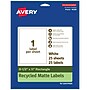 Avery EcoFriendly Laser/Inkjet Rectangle Multipurpose Labels, 8-1/2" x 11", White, 25/Pack (94269)~#|#~FCB25501-2C25-40C9-8A3B5DCA72D2CF59_sc7