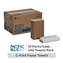 Pacific Blue Basic Recycled C-Fold Paper Towels, 1-ply, 240 Sheets/Pack, 10 Packs/Carton (25190)~#|#~FCB6FCE0-2A42-4C64-86FB5940B6DC28E2_sc7