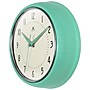 Infinity Instruments Round Retro Mint Green Wall Clock, Aluminum, 9.5" (10940MT)~#|#~FCBB5F8C-E10A-4686-908E032F7E442689_sc7