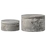 Storied Home Round Decorative Cement Storage with Lids (A75500081)~#|#~FCBCB76B-E765-4B97-9DA7868BA62B0DF3_sc7