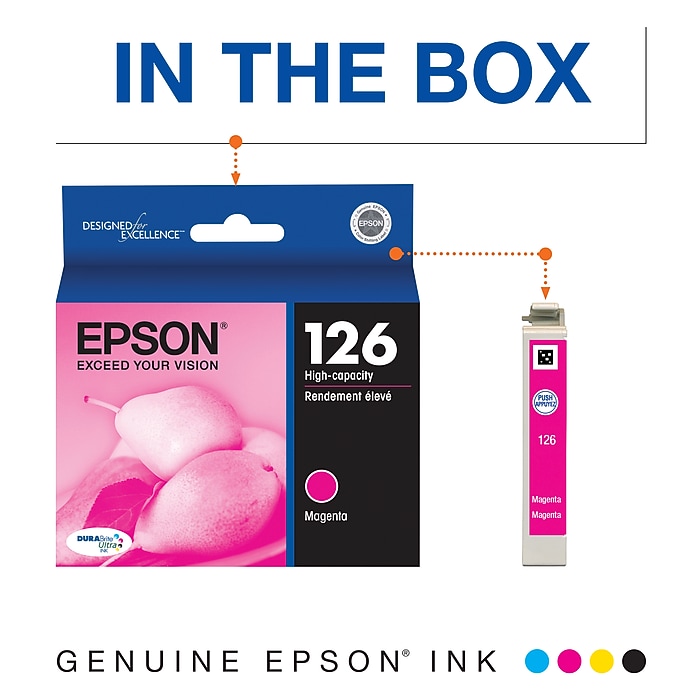 EPSON インク Epson T126 Magenta High Yield Ink Cartridge (T126320) | Staples