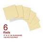 Staples Ultra Sticky Notes, 3" x 3", Sunshine Collection, 100 Sheets/Pad, 6 Pads/Pack (ST62889)~#|#~FCC20853-BA98-4996-9B4392537E1141DB_sc7