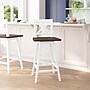 Flash Furniture Gwendolyn Rustic Solid Wood Designer Back Barstool, Antique White Wash Frame/Gray Wash Seat (ESG129WH)~#|#~FCC60EA1-0808-4535-A1DB1EF54E497AF4_sc7