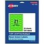 Avery Decorative Edge Multipurpose Labels, 1-1/8" x 2-1/4", Neon Green, 420/Pack (94061)~#|#~FCC962F3-C256-4516-819E43ED098D8E53_sc7