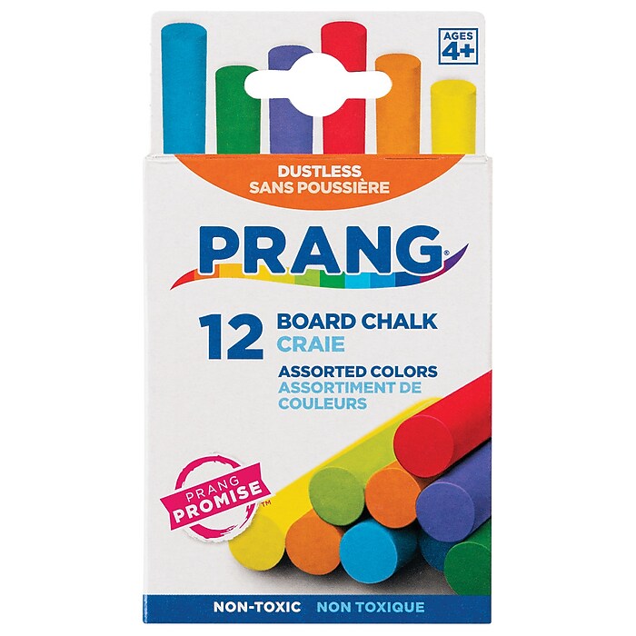 Prang Board Chalk, Assorted Colors, 12/Box (61400) | Staples