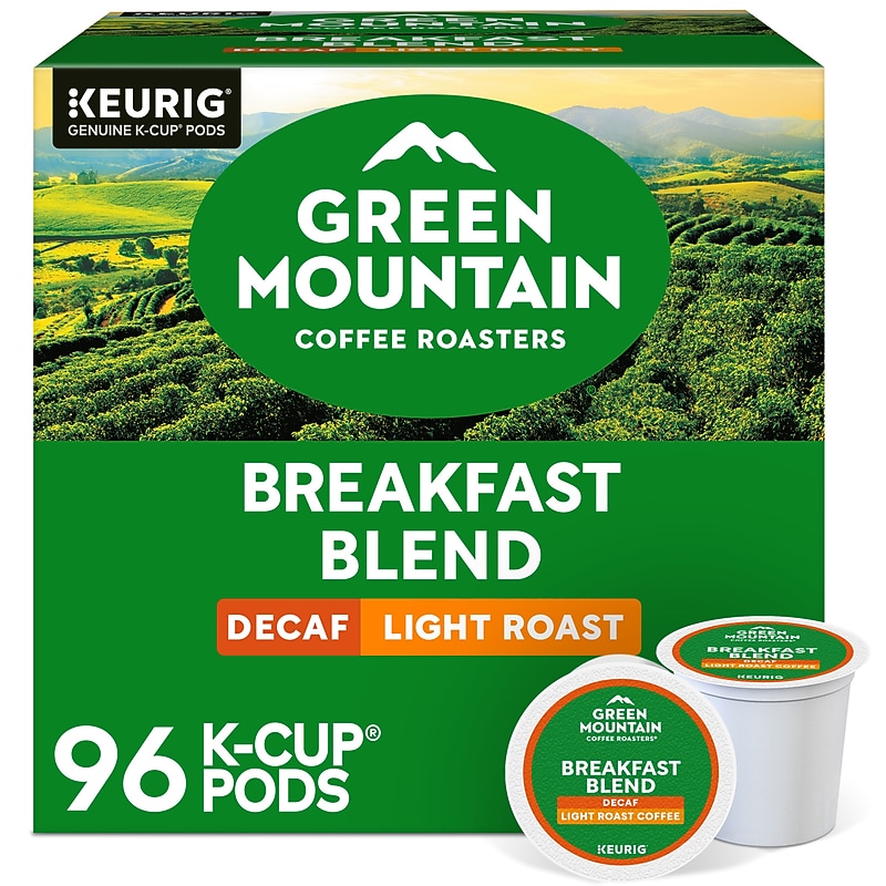 Green Mountain Breakfast Blend Decaf Coffee Keurig® K-Cup® Pods, Light Roast, 96/Carton (7522) image 1