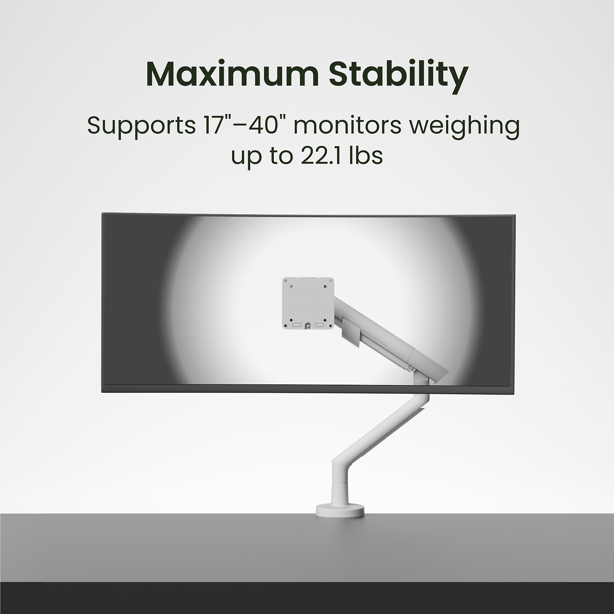 Kanto DM1 Single Monitor Desktop Mount for 17” – 40” Displays, Up to 22 lbs., White Sansujyuku sansujyuku.com