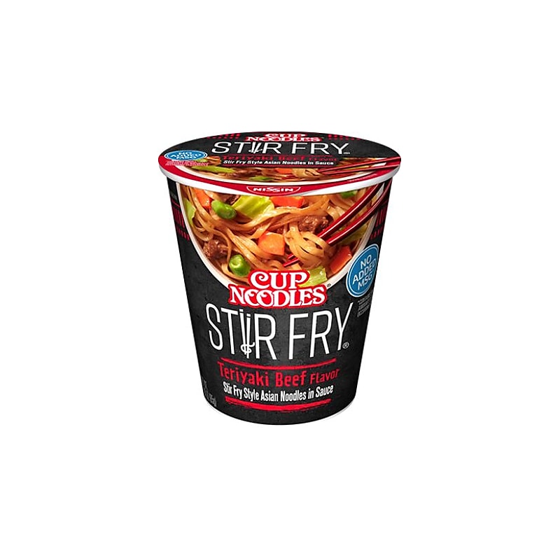 Nissin Stir Fry Noodles, Teriyaki Beef, 3 Oz., 6/Carton (42401) image 1