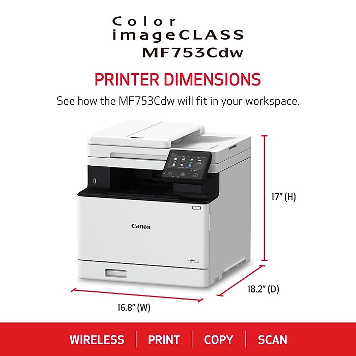 Canon imageCLASS MF753CDW Wireless Color Laser Printer, All-In-One