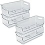 Azar Small Stackable Plastic Narrow Pantry Storage Bin, 4.37" x 12.87"x 4.5", Clear, 4/Pack (556754-4PK)~#|#~FCF426E5-E39C-4EBE-9622A9E2C49FEFF3_sc7