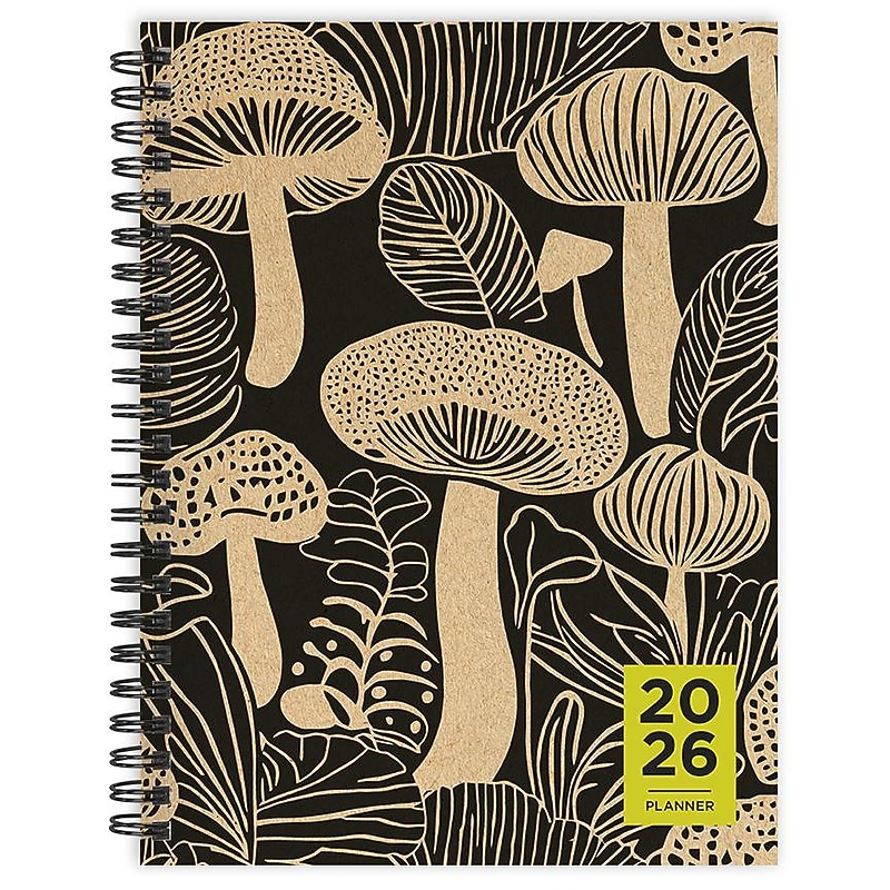 2026 TF Publishing Mushroom 6.5" x 8" Calendar Year Weekly & Monthly Planner, Paperboard Cover, Multicolored (26-9202) image 1