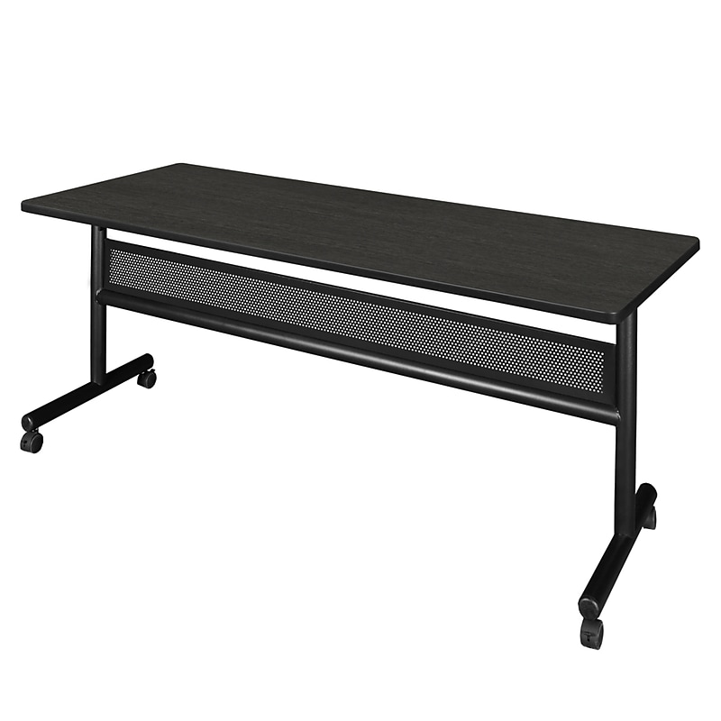 Regency Kobe 72"W x 30"D Foldable Training Room Table, Laminate, With Wheels, Ash Grey (MKFTM7230AG) image 1
