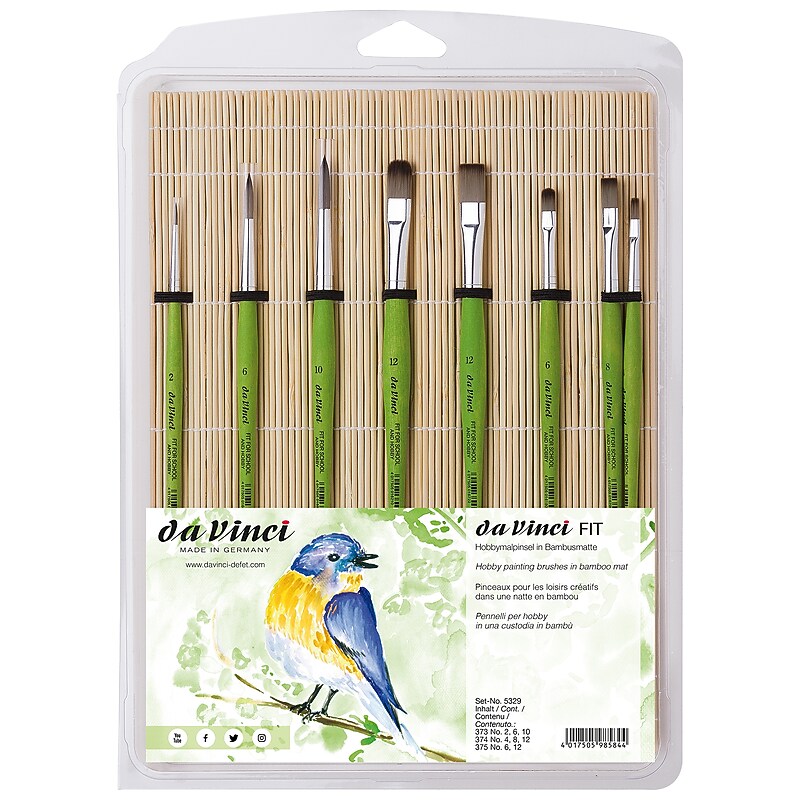 da Vinci FIT Synthetics Tempera Synthetic Bristle, Student Brush, 8/Pack (DVXVA53290) image 1