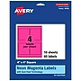 Avery Laser/Inkjet Square Multipurpose Labels, 4" x 4", Neon Magenta, 40/Pack (94100)~#|#~FD1BFC73-0121-45BC-A88C0D76BCF7ABA8_sc7