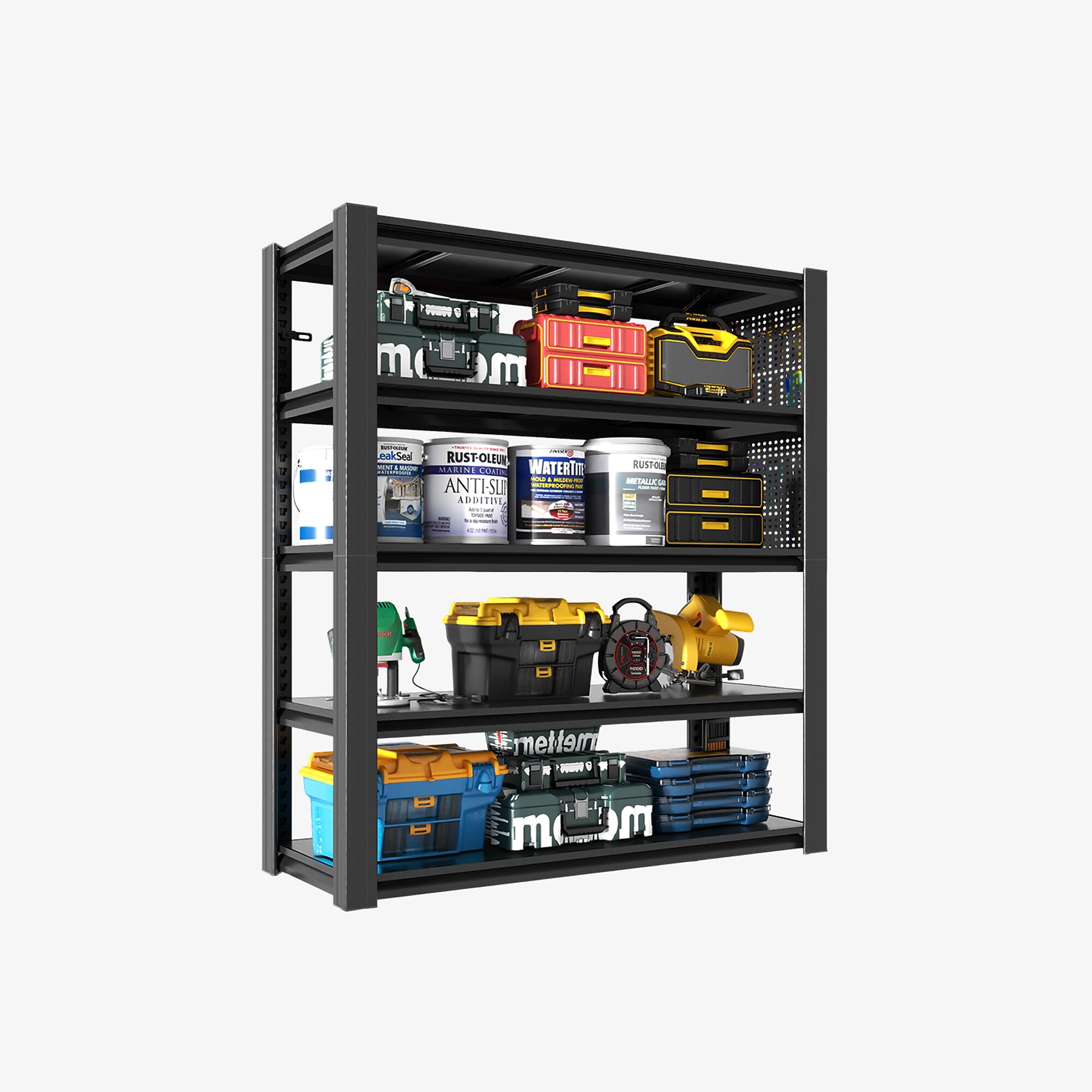 FlexiSpot 5-Shelf Metal Garage Storage Rack with Pegboard, 78″ x 47.2″ x 18″, Black (CJ029-DJ) Sansujyuku sansujyuku.com