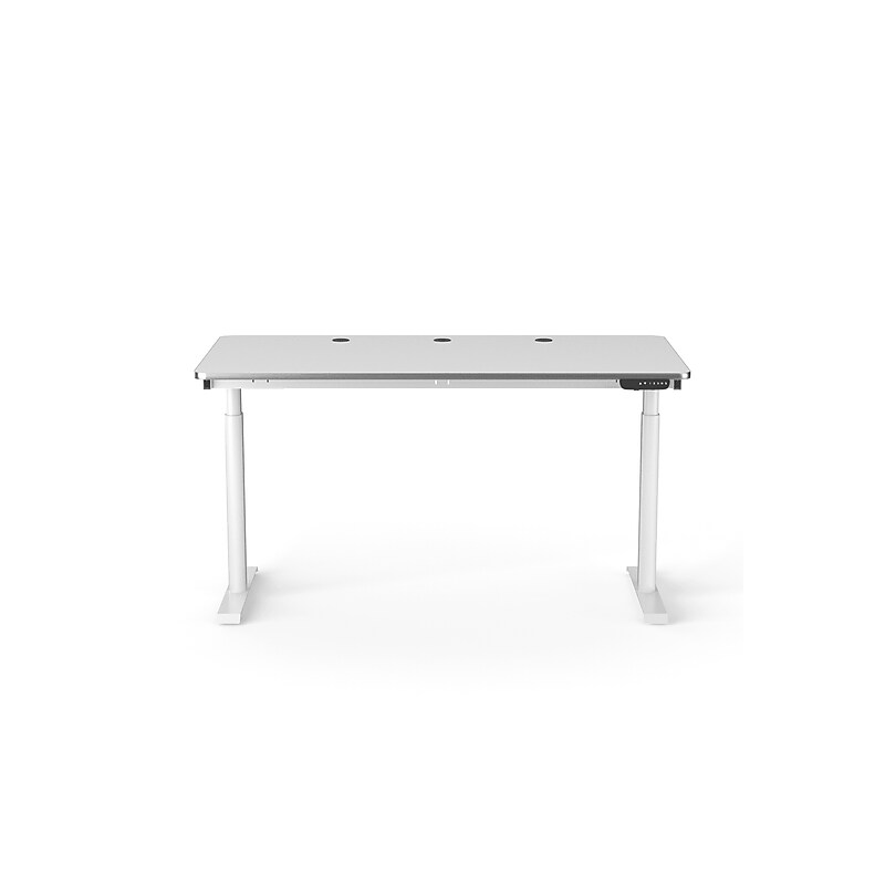 VersaDesk PowerLift 60"W Electric Rectangular Adjustable Standing Desk, White (PLSDR6030-WW-APP) image 1