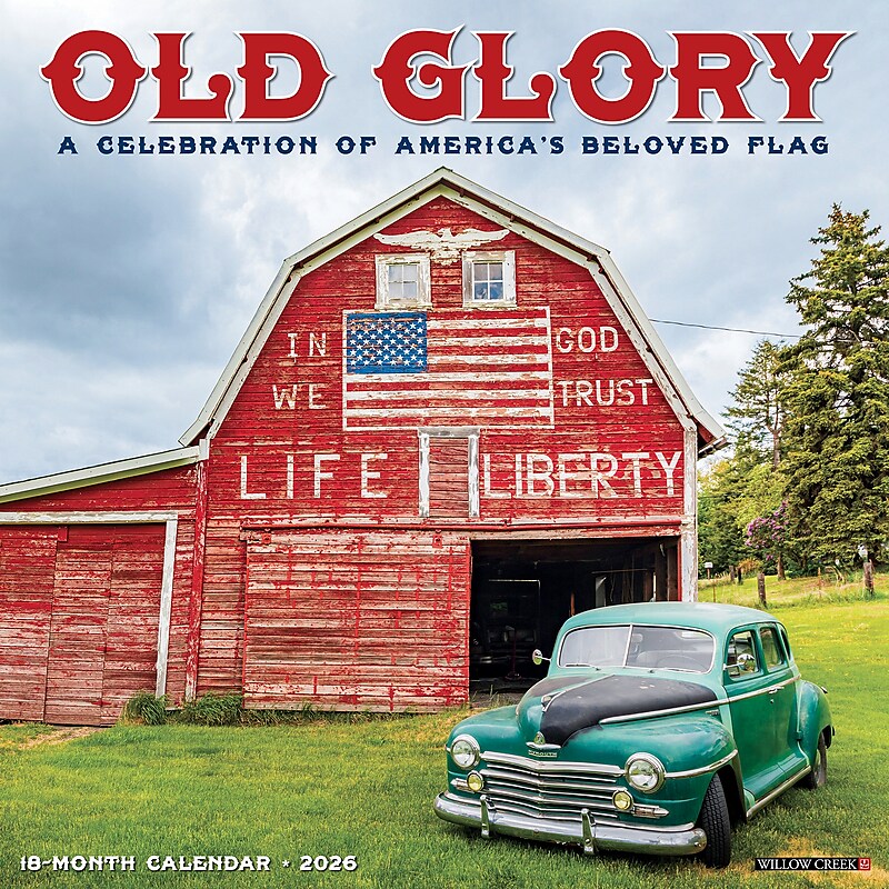2026 Willow Creek Old Glory 12" x 12" Wall Calendar (52235) image 1