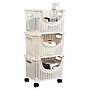 Mind Reader Plastic/Poly Mobile Kitchen Cart with Swivel Wheels, Ivory (ROLLBASK3-IVO)~#|#~FD2971D3-E3B2-435C-956D24513693C673_sc7