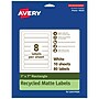 Avery EcoFriendly Laser/Inkjet Rectangle Multipurpose Labels, 1" x 7", White, 80/Pack (94225)~#|#~FD359C39-7056-4E06-90FC0F491FD5F4F3_sc7