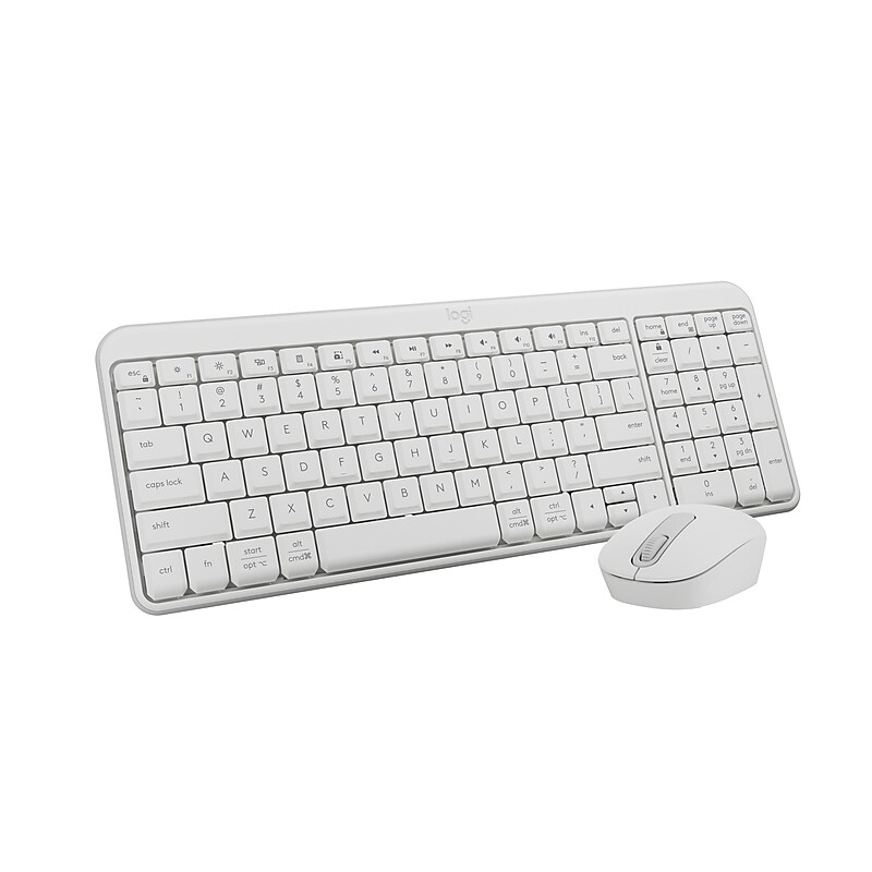 Logitech MK250 Wireless Ergonomic Keyboard and Optical Mouse Combo, White (920-013511) image 1