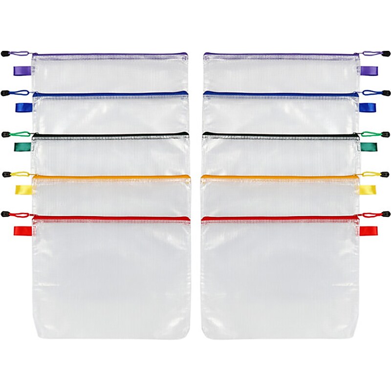 Pendaflex Oxford 13.19" 10-Piece Polyester Travel Pouch, Water Resistant, Assorted Colors (77707) image 1