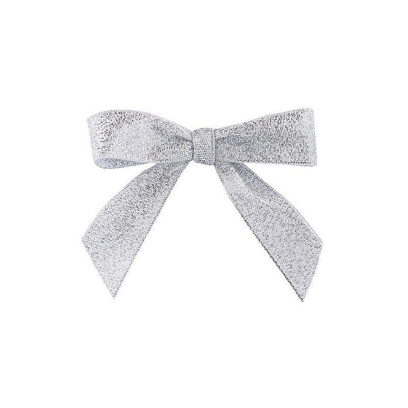 JAM Paper Metallic Bows, Silver Shimmer, 100/Pack (52640349256) image 1