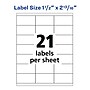 Avery Copier Address Labels, 1 1/2" x 2-13/16", White, 2,100 Labels/Box (5360)~#|#~FD540DD5-80EF-47F2-97CE7CE93D62C442_sc7