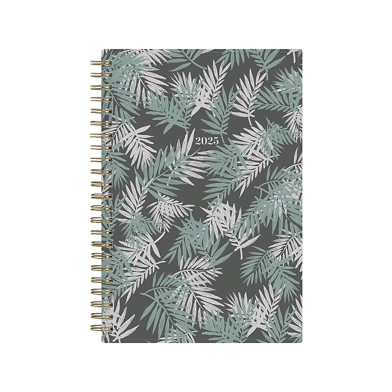 2025 Blue Sky Lolani 5" x 8" Weekly & Monthly Planner, Plastic Cover, Green/Gray (152462) image 1