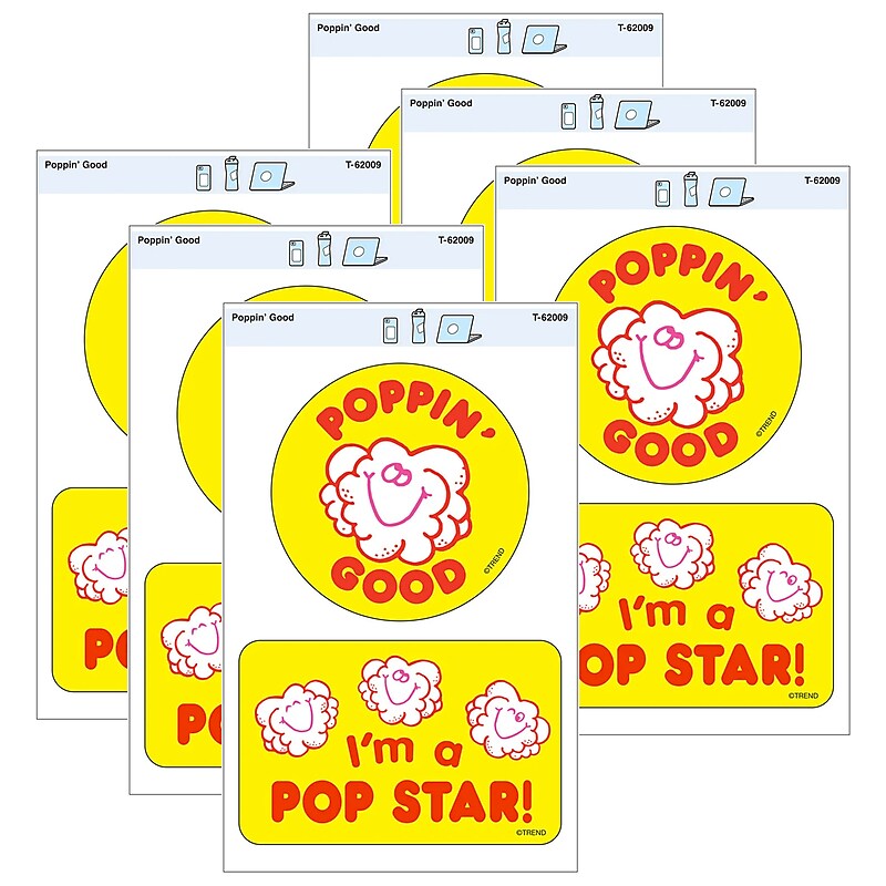 Trend Enterprises Poppin' Good Vinyl Stickers, Multicolored, 2/Pack, 6/Packs/Bundle (T-62009-6) image 1