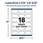 Avery Laser/Inkjet Rectangle Multipurpose Labels, 2.375"  x 1.25", Glossy White, 450/Pack (94227)~#|#~FD6089C4-1DF0-4914-9B6F9E9A9F7D2CBD_sc7