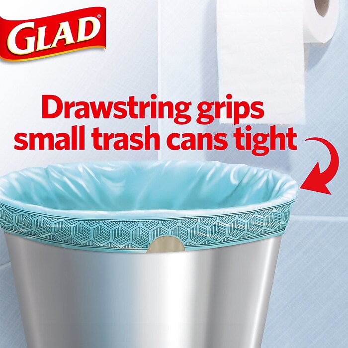 Glad 4 Gallon Drawstring Kitchen Trash Bags, Febreze Freshness