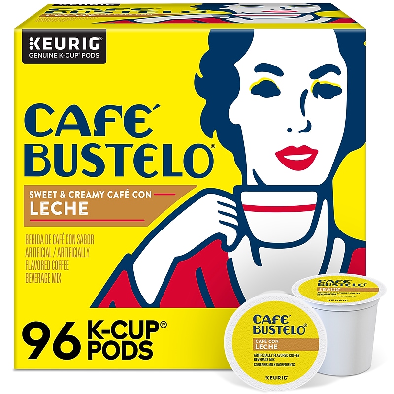 Café Bustelo Café con Leche Coffee Keurig® K-Cup® Pods, 96/Carton (500037642796) image 1