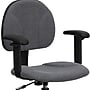 Flash Furniture Mid Back Fabric Ergonomic Drafting Stool With Arms, Gray (BT659GRYARMS)~#|#~FD6E6041-032D-4A50-B20EA8C3E7096E3B_sc7
