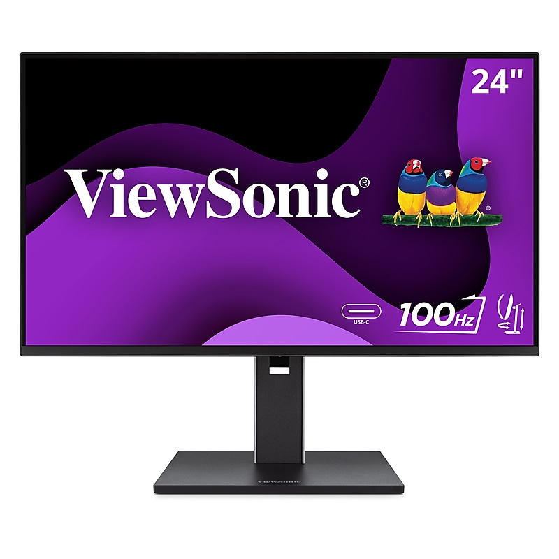 ViewSonic Ergonomic 24" 100Hz LCD Monitor, Black (VG2452) image 1