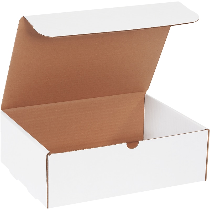 12.1" x 9.2" x 4" Shipping Boxes, 32 ECT, White, 50/Bundle (M1294) image 1