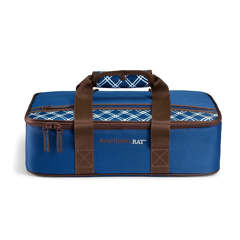 Rachael Ray Original Casserole Carrier Insulated Lunch Bag, Navy Plaid (5050RR2796) image 1