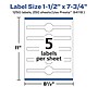 Avery Laser/Inkjet Multipurpose Labels, 7.75"  x 1.5", Matte White, 1250/Box (94118)~#|#~FD7B76C6-252A-4557-89D52EAED189AA99_sc7