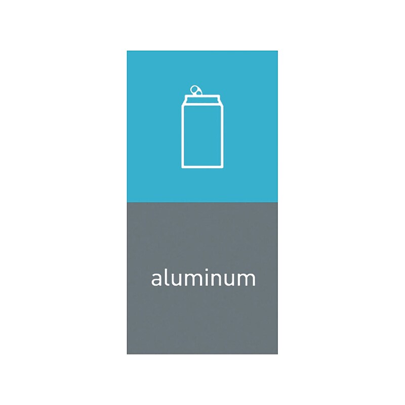 simplehuman Aluminum Magnetic Sorting Label, 8" x 4", Blue/Gray, 2/Pack (KT1172) image 1
