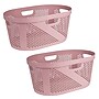 Mind Reader 10.57-Gallon Laundry Basket with Handles, Plastic, Pink, 2/Set (2HHAMP40-PNK)~#|#~FD8FE361-10F2-499A-88E3E21F2D5D268A_sc7