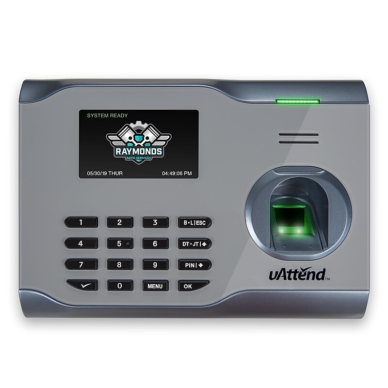 uAttend Fingerprint Time Clock System, Gray (BN6400) image 1