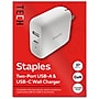 Staples TECH GaN USB-A/USB-C Wall Charger, 37W, White (ST62324-CC)~#|#~FD91E5A1-EDA5-4143-A1F6DA4C899E6EEF_sc7
