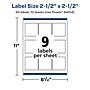 Avery Laser/Inkjet Square Labels, 2.5" x 2.5", Glossy White, 90 Labels/Pack (94104)~#|#~FDA05393-F8E5-4511-A7F085337A7A29A6_sc7