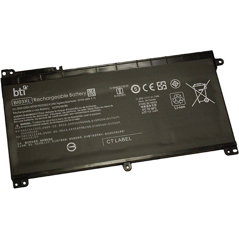 Battery Technology Li-Ion Replacement Battery for HP Laptops, 3600mAh (BI03XL-BTI) image 1