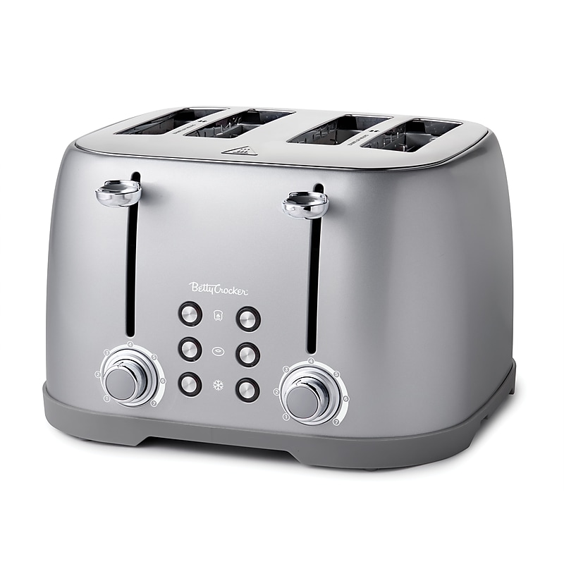 Betty Crocker 4-Slice Pop-Up Toaster, Silver (BC-4624S) image 1